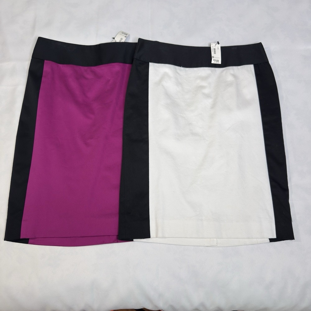 Lot of 2 Limited Pencil Skirt Colorblock High Waist Office Career Preppy Y2K NWT